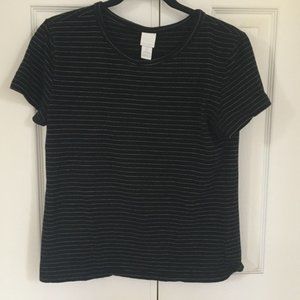 H&M Basics Black Stripped Tee
